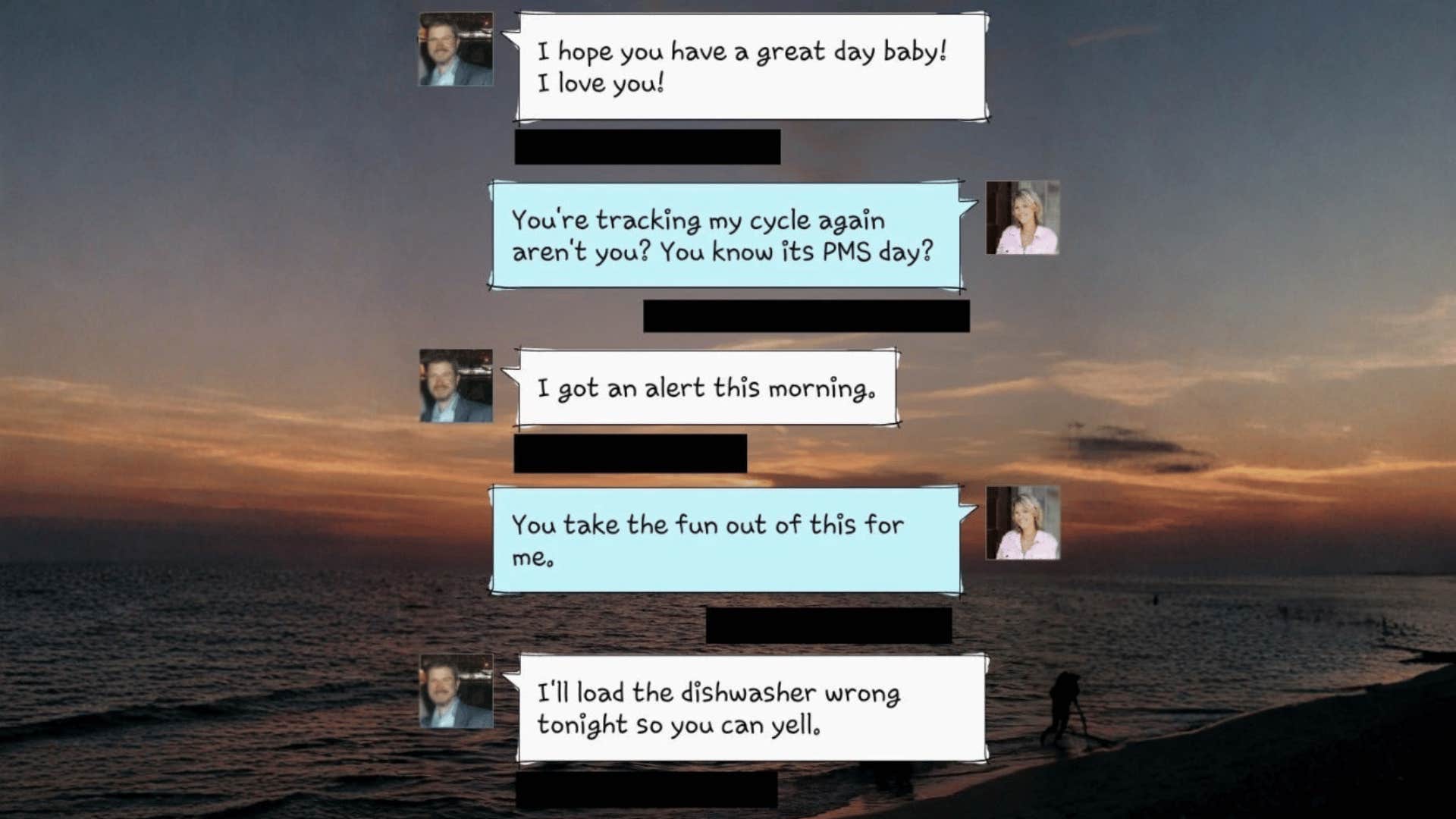 text message of partner consoling partner